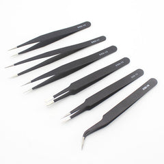 6Pcs Anti-static ESD Stainless Steel Tweezers