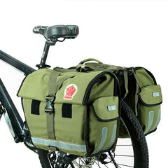 Roswheel Green Canvas Waterproof Double Bicycle Pannier