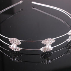 Crystal and pearl-covered headband