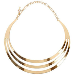 Bib necklace in silver and gold