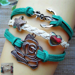 Multilayered leather bracelet