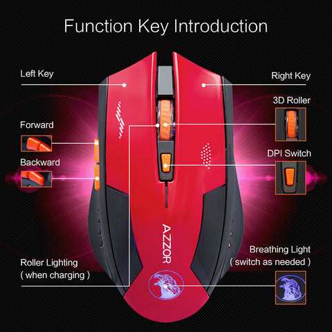 Modern Gaming Wireless Optical Mouse Multi DPI