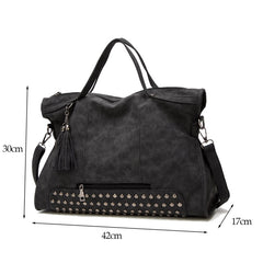 Bolish Rivet Vintage PU Leather Female Handbag