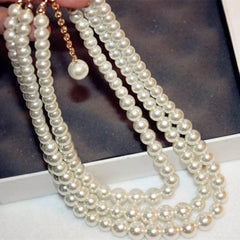 Multilayer Necklace With Pearl Details