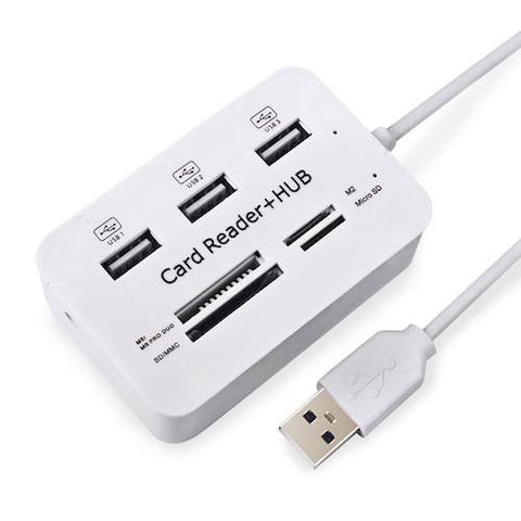 High Speed USB 2.0 Combo Hub (3 USB ports + Card Reader)