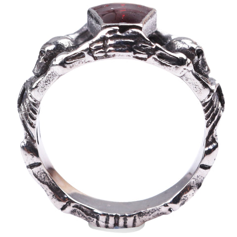 Skeleton Coffin Biker Ring