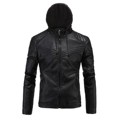 Hoodied Leather Jacket