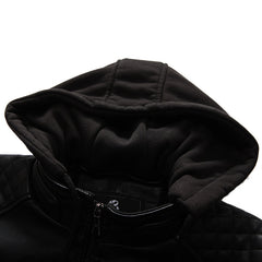 Hoodied Leather Jacket