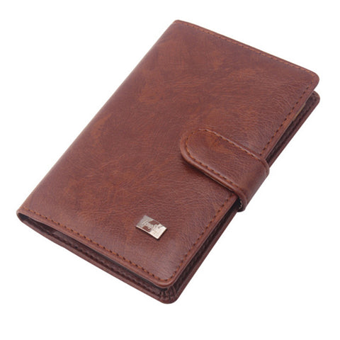 Leather Passport Cover Men Travel Wallet