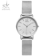 SK super-slim stainless steel wristwatch
