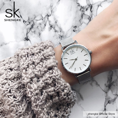 SK super-slim stainless steel wristwatch