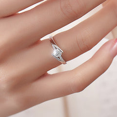 Diamon wedding silver ring