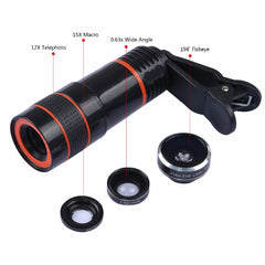 Universal 6 in 1 Tripod 12X Zoom Telescope - Free Product, Just Cover Shipping, Color - DG3 3in1 lens