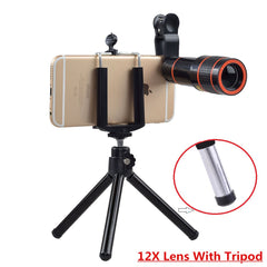 Universal 6 in 1 Tripod 12X Zoom Telescope - Free Product, Just Cover Shipping, Color - only HS 12X lens