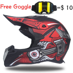 Dirt Biker Helmet & Goggles Set