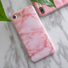 Soft TPU iPhone Case - Marble/Flower Print