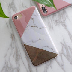 Soft TPU iPhone Case - Marble/Flower Print