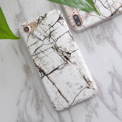 Soft TPU iPhone Case - Marble/Flower Print