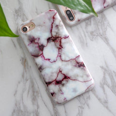 Soft TPU iPhone Case - Marble/Flower Print