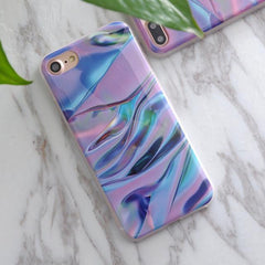 Soft TPU iPhone Case - Marble/Flower Print