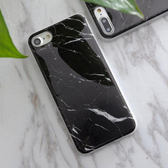 Soft TPU iPhone Case - Marble/Flower Print