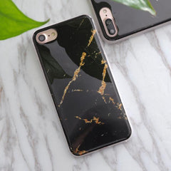 Soft TPU iPhone Case - Marble/Flower Print