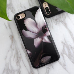 Soft TPU iPhone Case - Marble/Flower Print