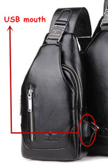 Men's Casual Shoulder PU Lleather Crossbody Bag