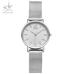 SK super-slim stainless steel wristwatch