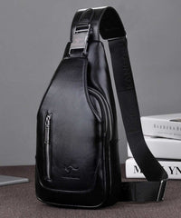 Men's Casual Shoulder PU Lleather Crossbody Bag