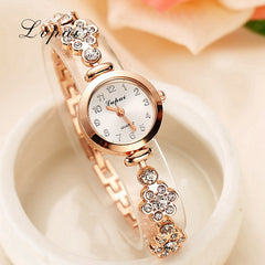 Gorgeous rose gold & silver women's braclet watch