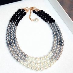 Multilayer Necklace With Pearl Details