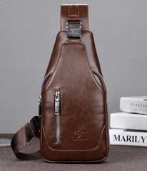 Men's Casual Shoulder PU Lleather Crossbody Bag